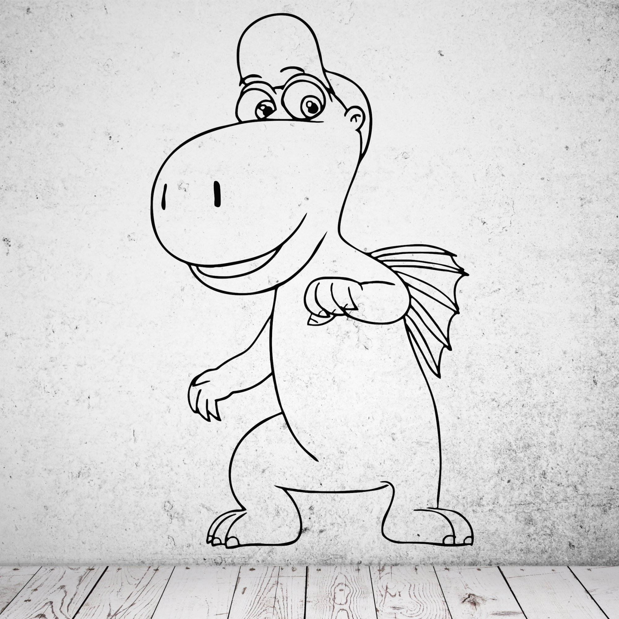 46203 Drache Kokosnuss Portrait Wandsticker